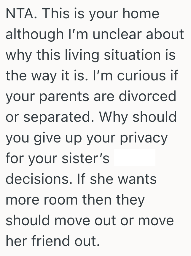 Screenshot 2025 05 14 at 5.22.17 PM Her Sisters Living Situation Has Gotten Pretty Cramped After She Let Her Friend Move In, But The Sisters Suggestion They Switch Apartments Isnt Going To Happen